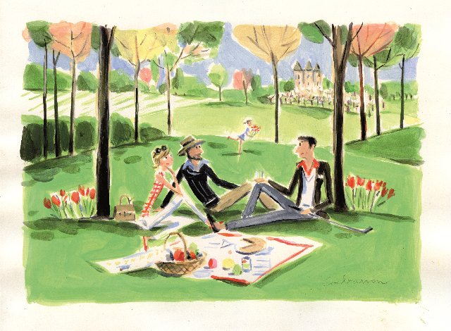 Dessin déjeuners sur l'herbe de Relais et chateaux