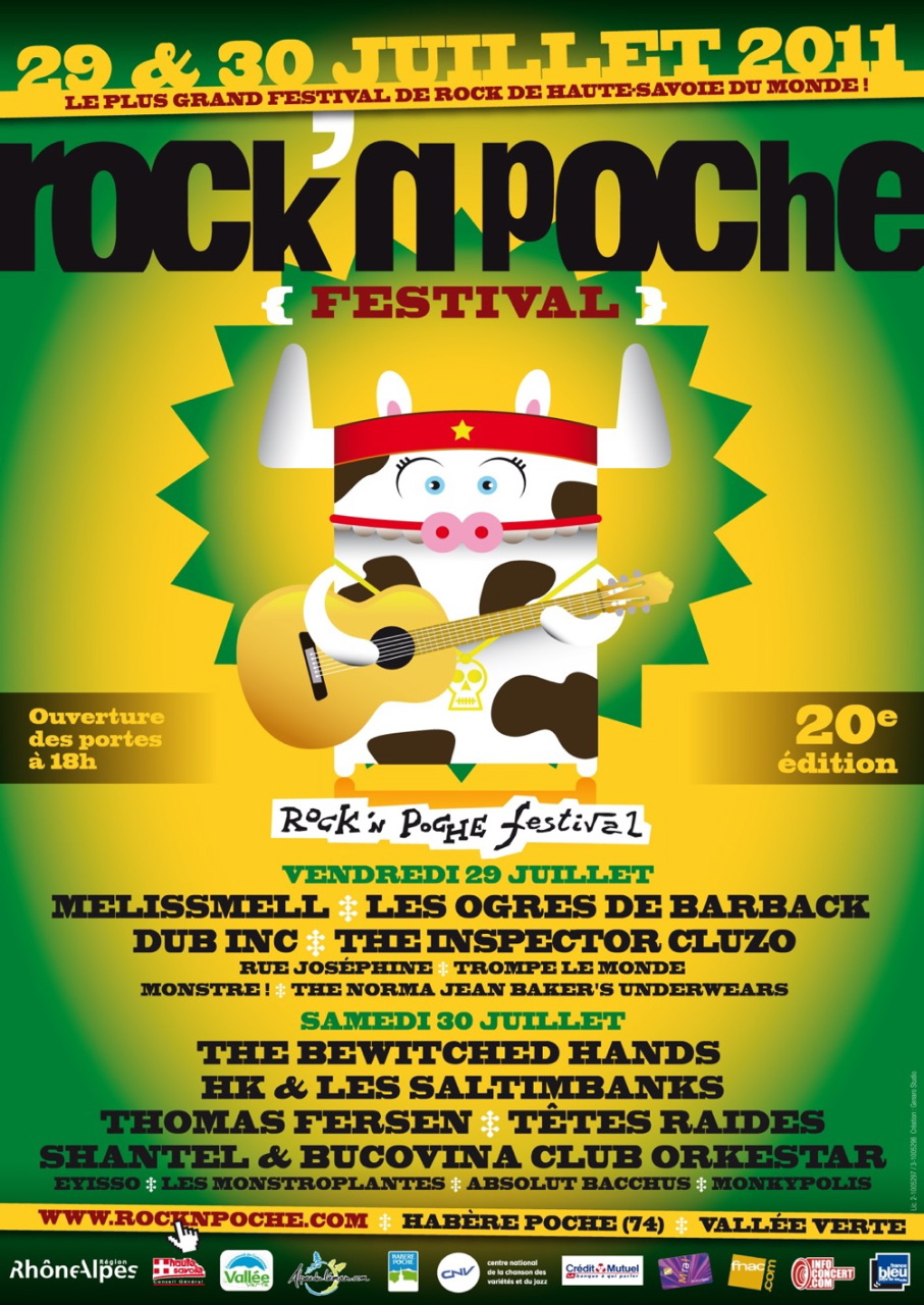 Affiche du festival Rock'n'poche, en haute-savoie, dans les alpes du léman