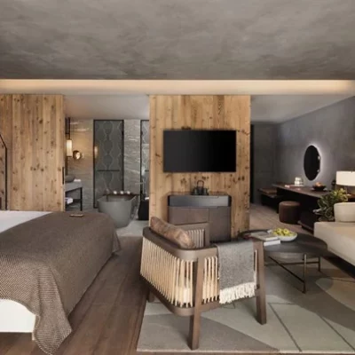 L'une des chambres cocooning du Six Senses Crans-Montana